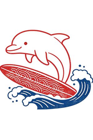 海豚印花花型图片