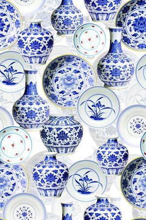 青花瓷印花花型图片