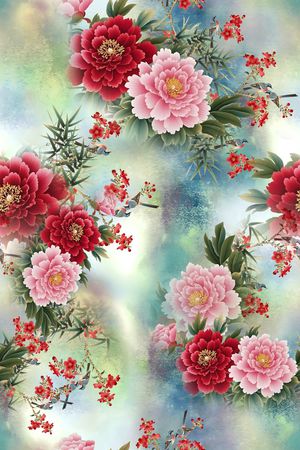 中国风印花花型图片