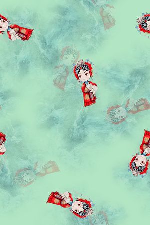 中国风旗袍印花花型图片