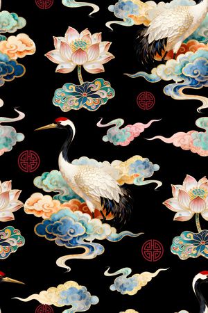 中国风印花花型图片