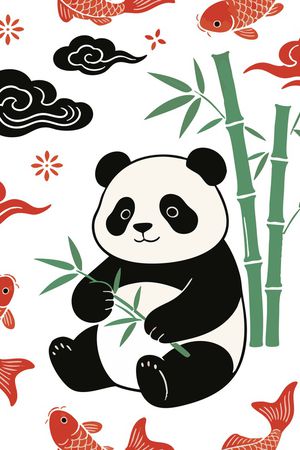 熊猫印花花型图片