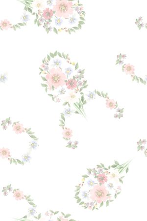 白底花印花花型图片