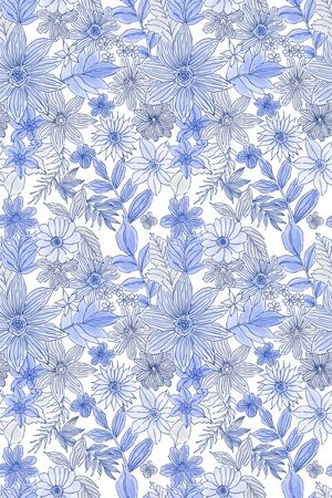 蓝白印花花型图片