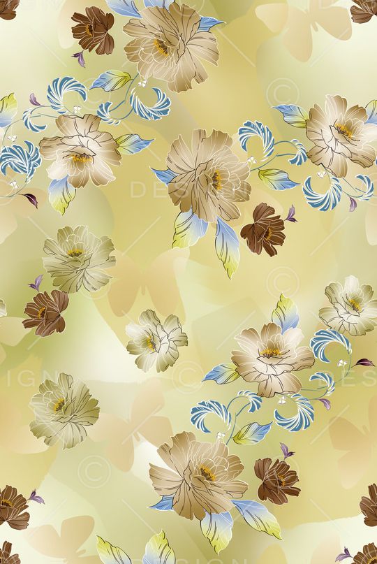 真丝印花花型图片