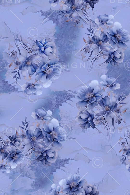 满版散花印花花型图片