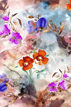 水墨印花花型图片