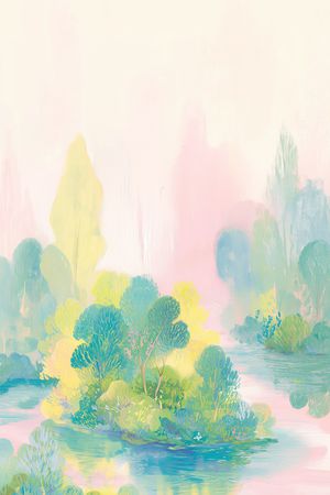 山水画印花花型图片