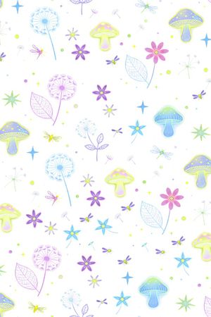 蘑菇印花花型图片