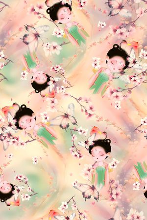 年轻女装印花花型图片