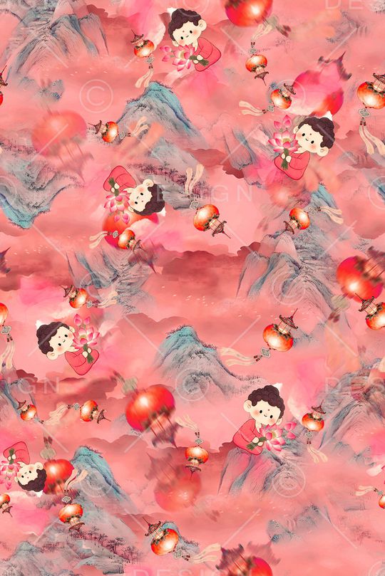年轻女装印花花型图片