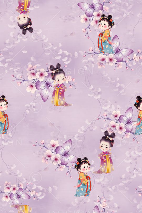 年轻女装印花花型图片