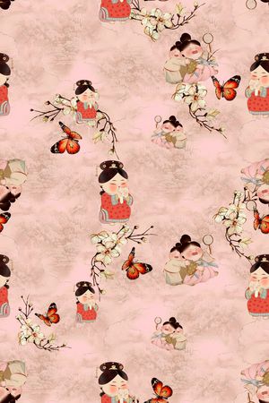 年轻女装印花花型图片
