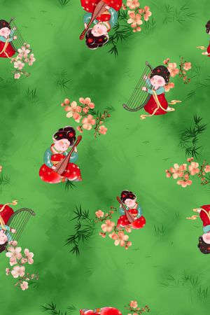 年轻女装印花花型图片
