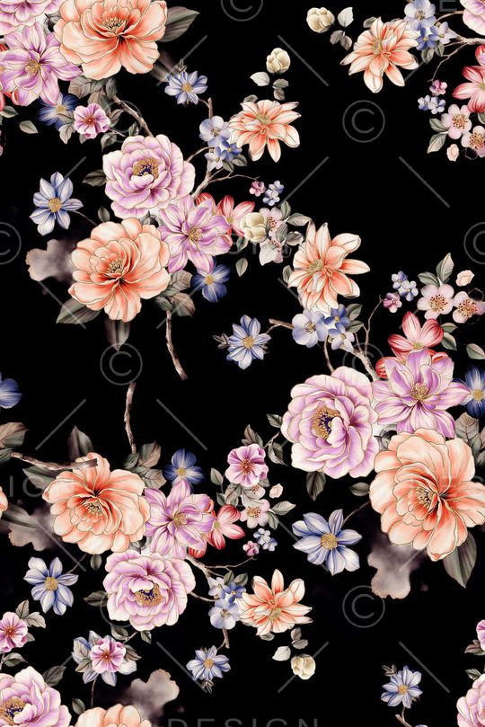 年轻女装印花花型图片