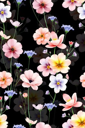 年轻女装印花花型图片
