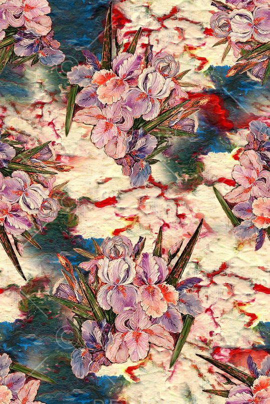 满版散花印花花型图片