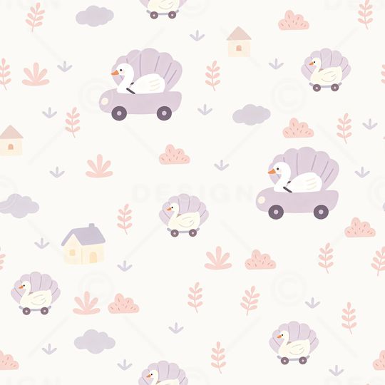 天鹅印花花型图片
