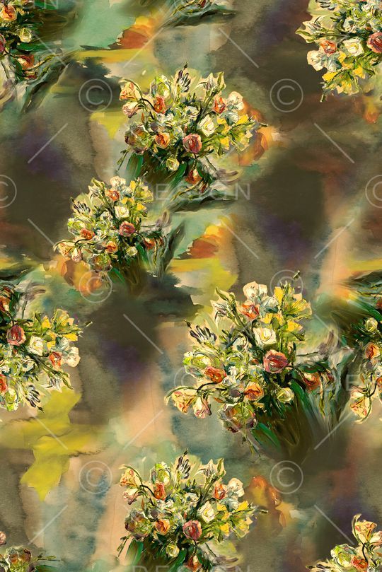 满版散花印花花型图片