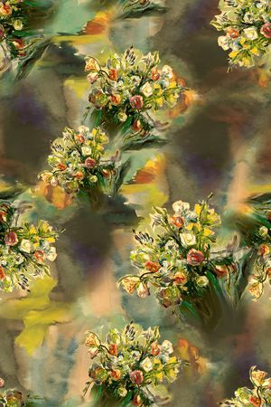 满版散花印花花型图片