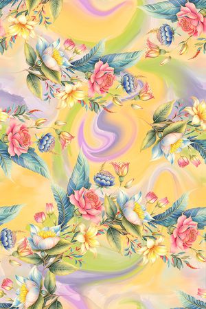 年轻女装印花花型图片