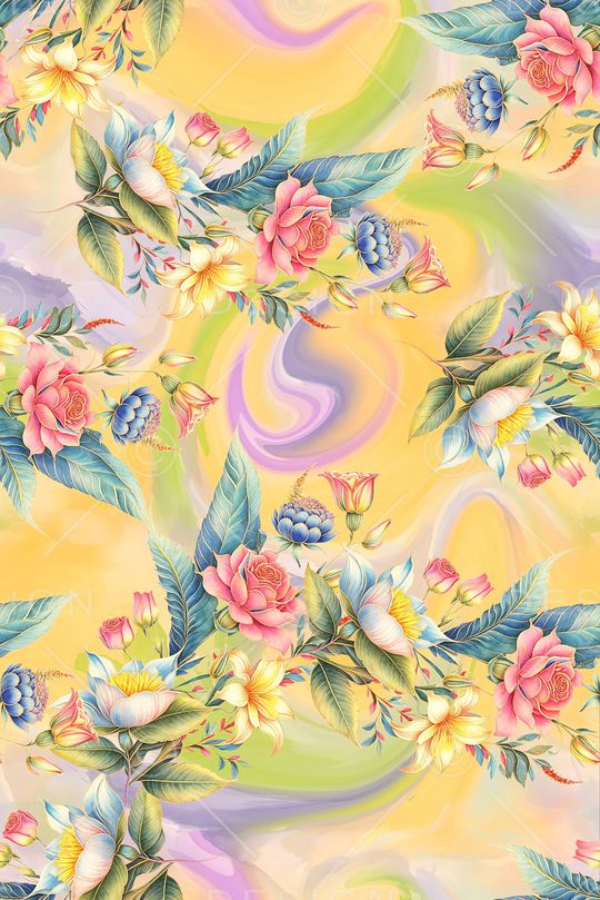 年轻女装印花花型图片