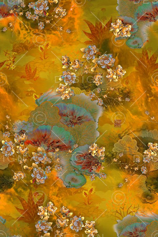 真丝印花花型图片