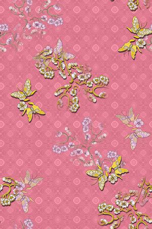 中国风印花花型图片