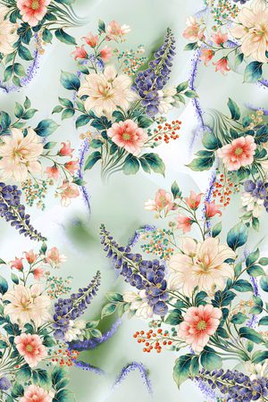年轻女装印花花型图片