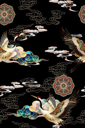 中国风印花花型图片