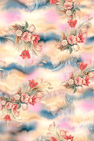 年轻女装印花花型图片