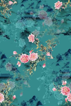 中国风印花花型图片