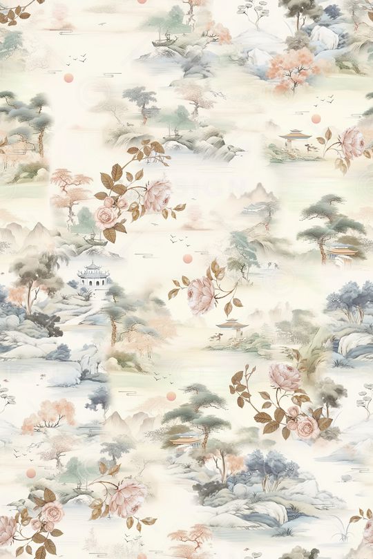 中国风印花花型图片