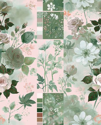 年轻女装印花花型图片