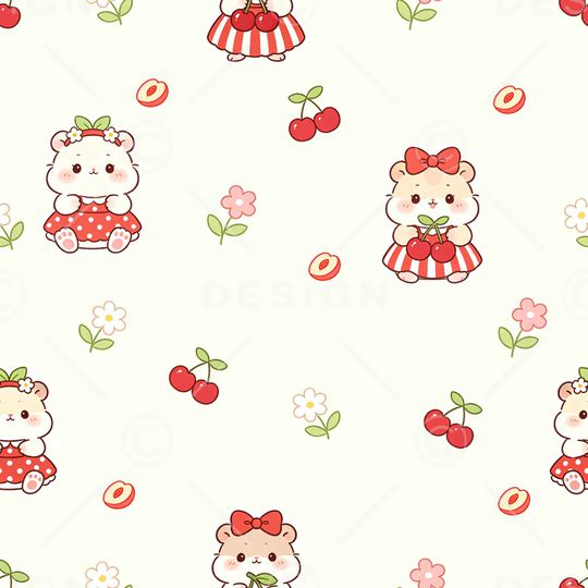 樱桃印花花型图片