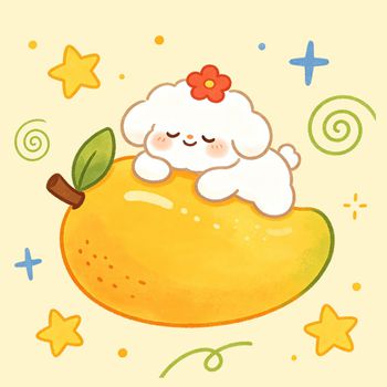 小白狗印花花型图片