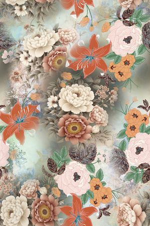 秋冬花型印花花型图片
