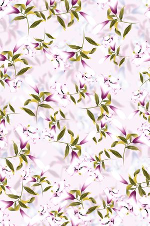 满版散花印花花型图片