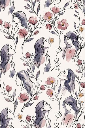 年轻女装印花花型图片