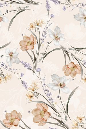 年轻女装印花花型图片