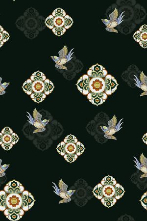 鸟印花花型图片