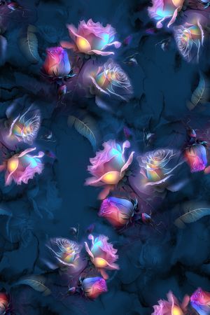满版散花印花花型图片
