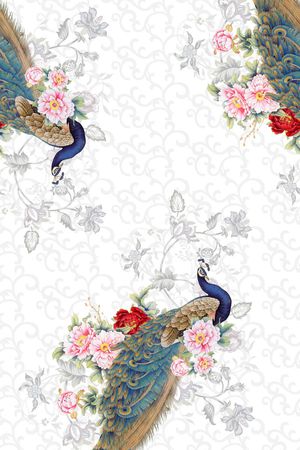 牡丹印花花型图片