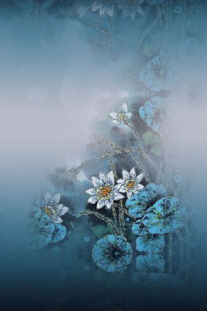 荷花印花花型图片