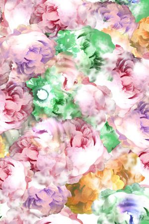 朦胧花卉印花花型图片