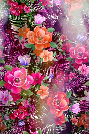豹纹印花花型图片