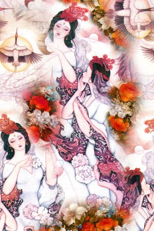 人物印花花型图片
