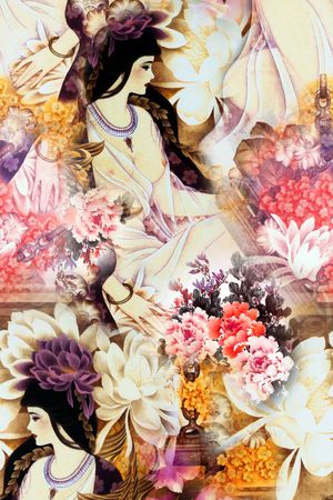 国画印花花型图片