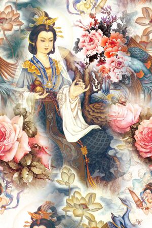 美人图印花花型图片