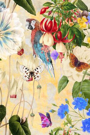 花鸟画印花花型图片
